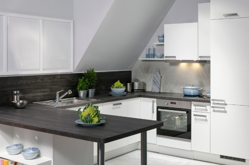 PINO Mattweiß mit Lava-Mattgrau, Bügelgriffe