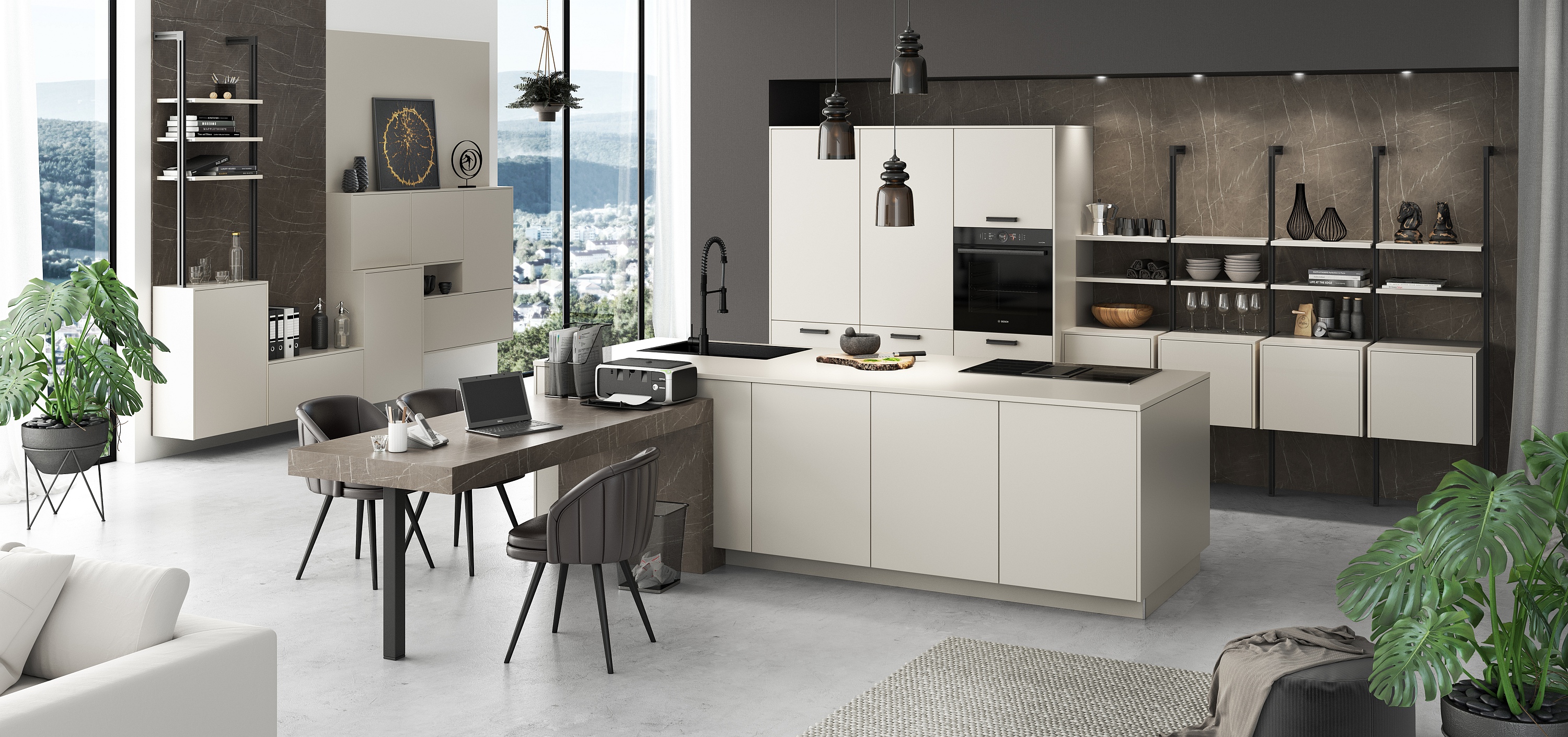 Artego Wohnküche Turin angoragrau