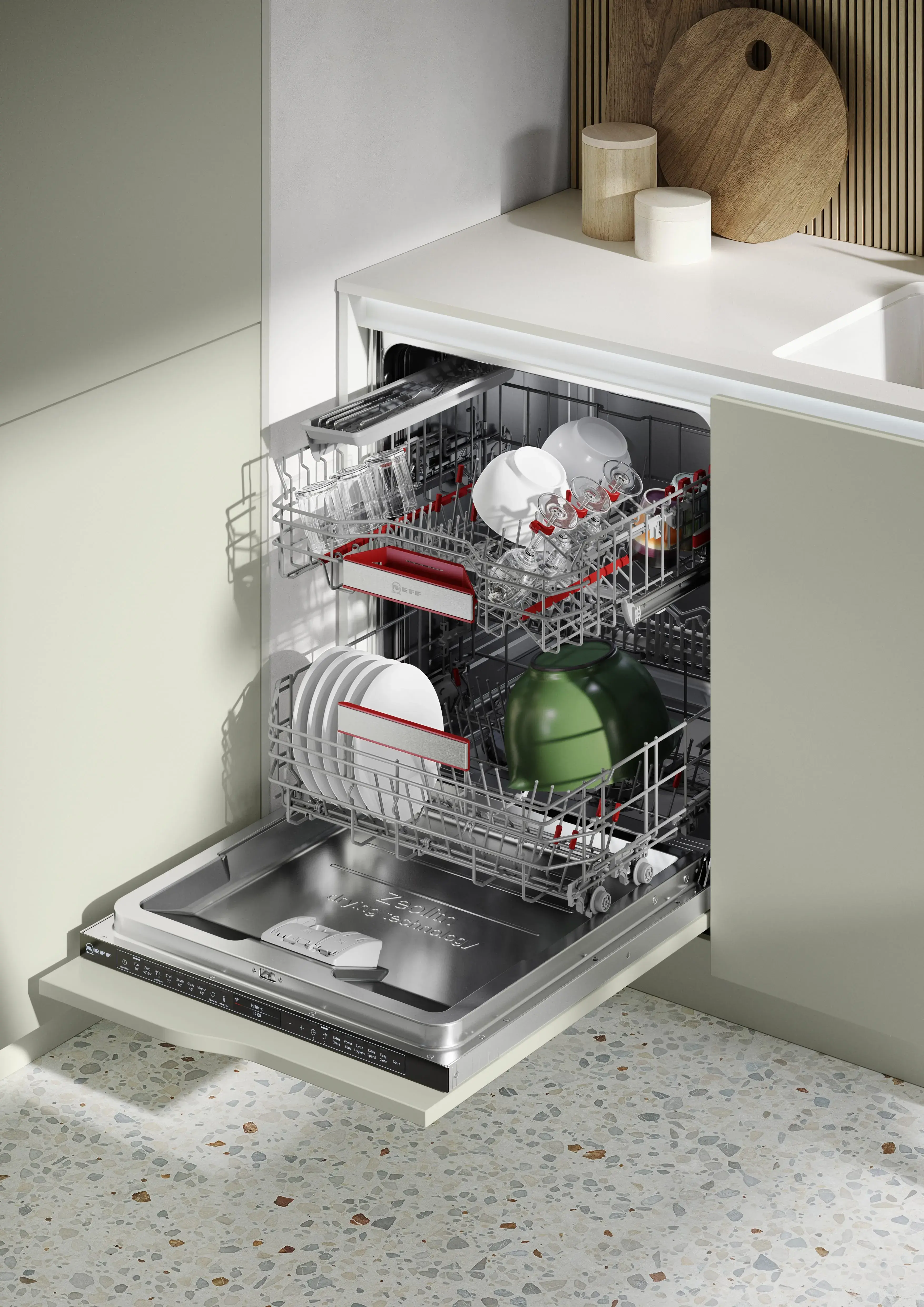 NOBILIA Jadegrün mit Neff Geschirrspüler